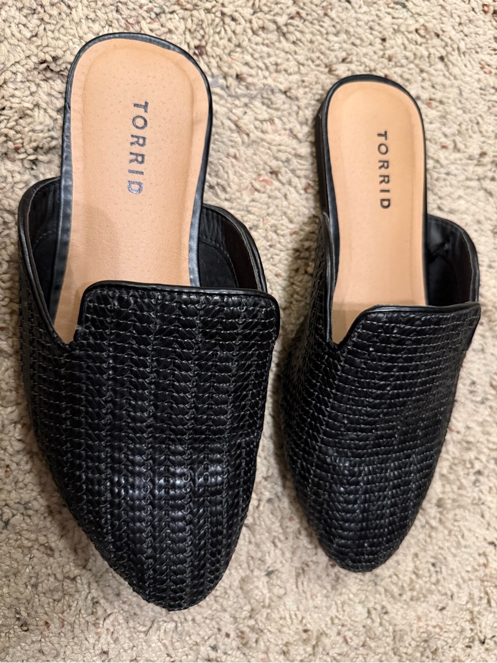 torrid Black Woven Pointed Mule Slides